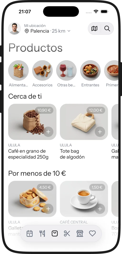 Productos a la venta en negocios cercanos